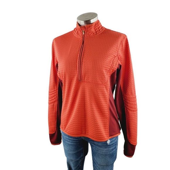 Nike Women's Red Sphere Thermal Long Sleeve 1/4 Zip Pullover Jacket Size M‎ - Picture 1 of 8